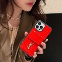 レデイース ysl iPhone15Plus/15ProMax携帯ケースワニ柄 カード収納 フリップカバー