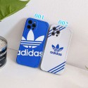 スポーツ風アディダス iphone15/15pro携帯ケースシリコン 青 画面保護 adidas iphone14/13スマホケース流行り 安い