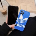 スポーツ風アディダス iphone15/15pro携帯ケースシリコン 青 画面保護 adidas iphone14/13スマホケース流行り 安い