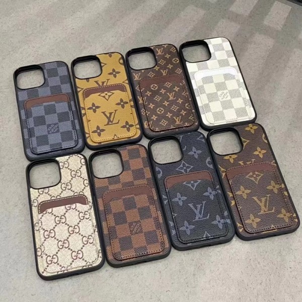 ルイヴィトン iphone15proケースハイブランドlouis vuitton カードポケット付き収納 アイフォン15pro max/14plus/15カバー 豊か色選択