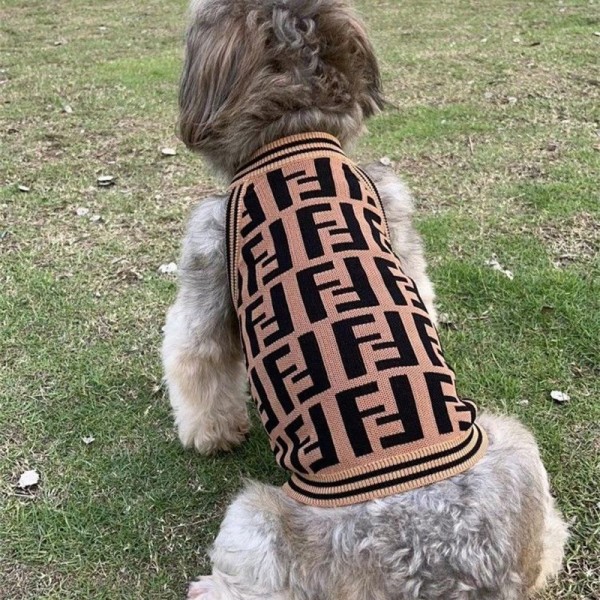 フェンディ/FENDI 犬服夏服薄手チョッキ式タイダイチョッキ薄手チョッキ猫毛抜け防止通気性中小型英セーター