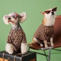 フェンディ/FENDI 犬の服夏の薄手通気性Fアルファベットペットの子犬テディシナリー柴犬コーギー半袖Tシャツラッシュ