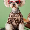 フェンディ/FENDI 犬の服夏の薄手通気性Fアルファベットペットの子犬テディシナリー柴犬コーギー半袖Tシャツラッシュ