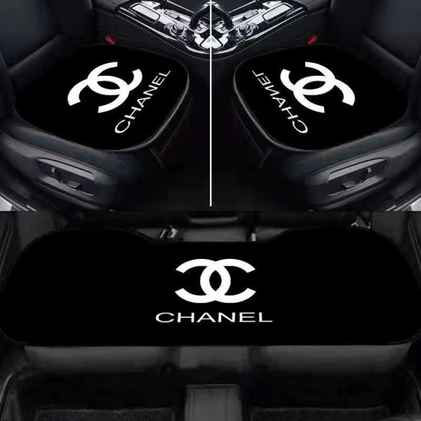 シャネル/Chanel 自動車用シート 主助手席用カートゥーンの後列3点セット フロマージュの夏用汎用モデル 通気性と滑り止め 水洗い可能