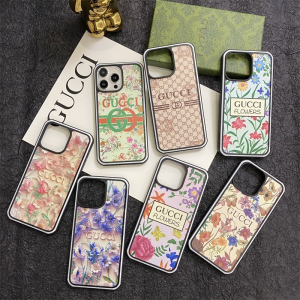 Gucci 花模様 iphone 15 14 pro max galaxy S24/S23ケース グッチ samsung S23 Ultra s23 plusケース