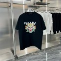 prada夏の半袖新型潮牌龍年限定2024アルファベットプリントTシャツ男女ゆったり綿半袖