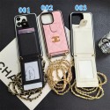 Chanel シャネルiphone14 15 pro 15 plusケースブランドカード入れハイブランドiphone15pro/14/13カバー韓国風 レディース斜め掛けハイブランドアイフォン15ケース