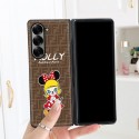 フェンディ/FENDI&ディズニー/Disney サムスンGalaxy ZFold 6折りたたみスマホケース潮札泡ミッキーマウスの皮紋入りダブルFカップルカートゥーン新型